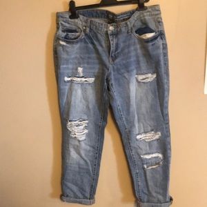 Gap 1969 Boyfriend cut holey cuffed jeans
